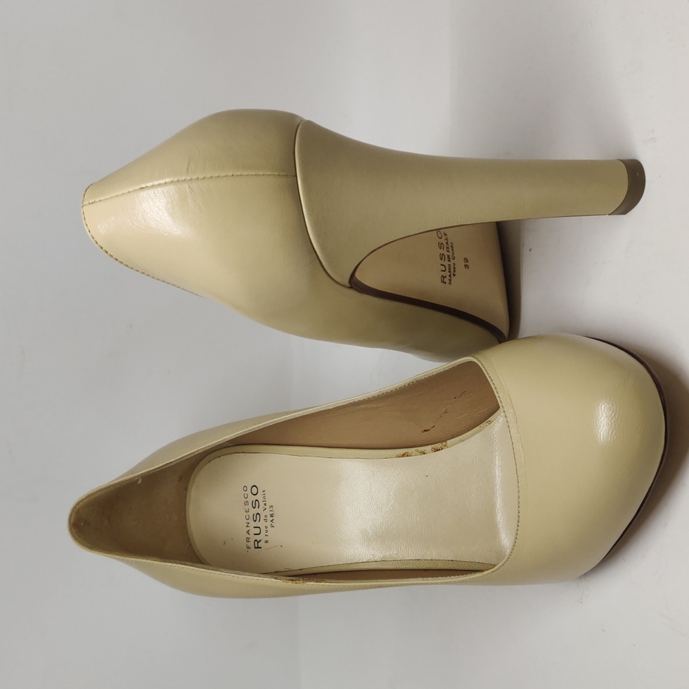 Francesco Russo Round Toe Butter 4.25" High Heel Sz 6 US / 39 IT - Picture 3 of 8
